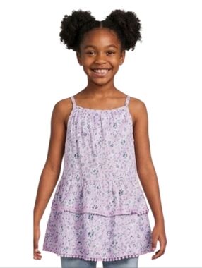 Wonder Nation Floral Tiered Ruffle tank Purple Size M (7/8)